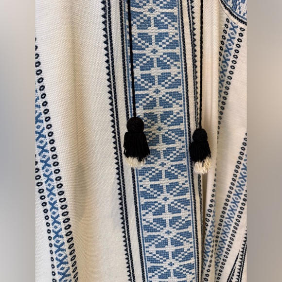 SEA EMBROIDERED MINI DRESS Ivory and Navy Blue - Picture 10 of 10